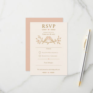 Cartons Réponse Oiseaux de l'amour moderne Mariage minimaliste