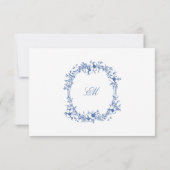 Cartons Réponse Oiseaux de toile bleue mariage (Dos)