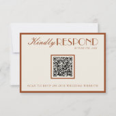 Cartons Réponse Old Money Burnt Orange QR Fancy Code Wedding (Devant)