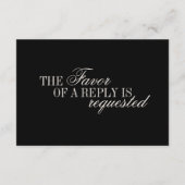 Cartons Réponse Old Money Classy Timeless Black Cream Wedding (Dos)