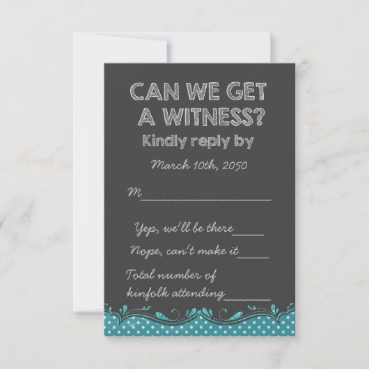 Cartons Réponse Old School Rustic Chalkboard Mariage campagnard RS (Devant)