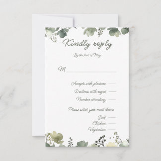 Cartons Réponse Olive Floral Wedding