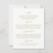 Cartons Réponse Olive Green Minimalist Wedding Information Card  (Dos)