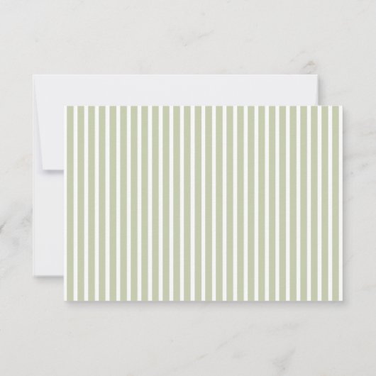 Cartons Réponse Olive Green Stripes Wedding (Dos)