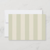 Cartons Réponse Olive Green Stripes Wedding (Dos)