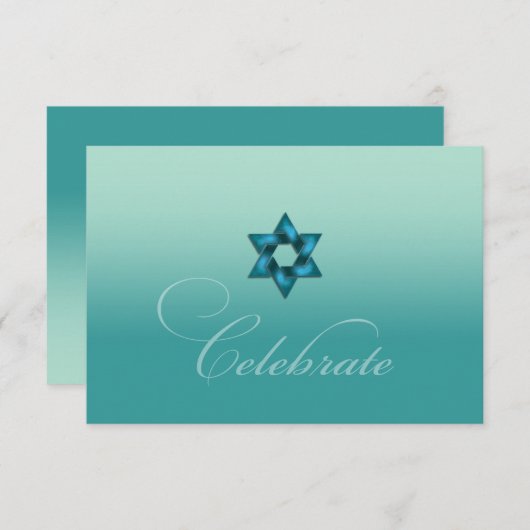 Cartons Réponse Ombre turquoise avec étoile (Devant / Derrière)