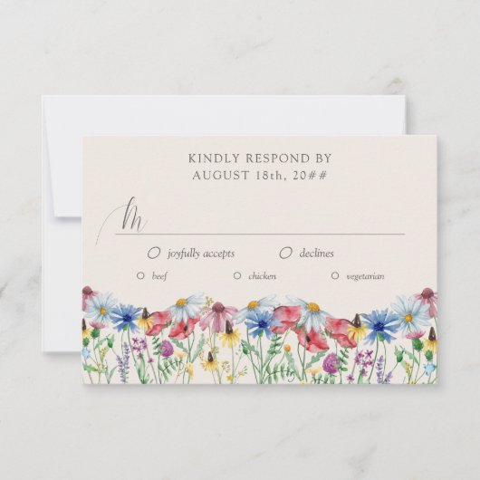 Cartons Réponse Options de l'arborescence du Mariage de pays fleur (Devant)