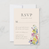 Cartons Réponse Options de repas de mariage à la fleur sauvage Boh (Devant)