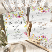 Cartons Réponse Options de repas du Mariage fleur sauvage Meadow F