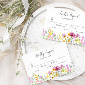 Cartons Réponse Options de repas du Mariage fleur sauvage Meadow F