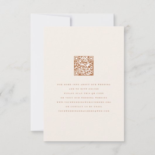 Cartons Réponse Options de repas floraux bohémiens en terre cuite (Dos)