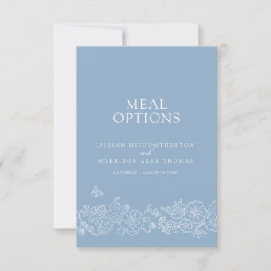 Cartons Réponse Options de repas mariage bleu pâle