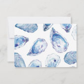 Cartons Réponse Options de repas Mariage huître Aquarelle bleue (Dos)