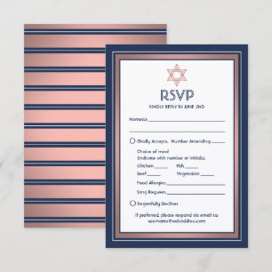 Cartons Réponse Options de repas pour la Bat Mitzvah Demande de ch