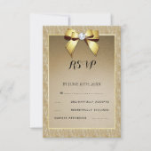 Cartons Réponse Or glamour et Mariage Gem élégant (Devant)