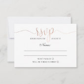 Cartons Réponse Or rsvp. Mariage simple et moderne. Élégant minimu (Devant)