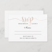 Cartons Réponse Or rsvp. Mariage simple et moderne. Élégant minimu (Devant / Derrière)