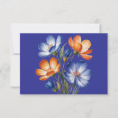 Cartons Réponse Orange and Cobalt Blue Floral Wedding (Dos)