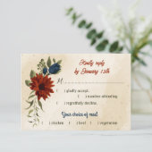 Cartons Réponse orange brûlé et bleu marine choix de repas (Debout devant)