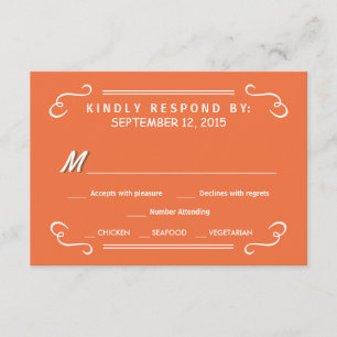 Cartons Réponse Orange Eat Drink be Married Rustic Mariage Répondr