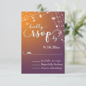 Cartons Réponse Orange Plum Ombre & Lumineuses Chaînes Mariage RSV (Debout devant)