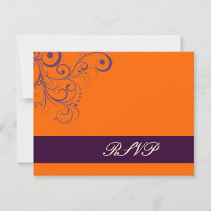 Cartons Réponse Orange + Plum Swirls/RSVP nécessitent des invitati