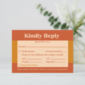 Cartons Réponse Orange Terracotta Moderne Rétro QR Code (Debout devant)