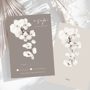 Cartons Réponse Orchid blanc gris moderne Mariage élégant