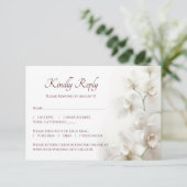 Cartons Réponse Orchidées Blanches Rêveuses Mariage Simple (Debout devant)