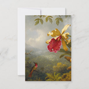 Cartons Réponse Orchidées et colibri Heade