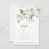 Cartons Réponse Orchids Frame Elegant Tropical Wedding (Devant)