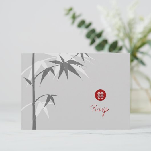 Cartons Réponse Oriental Asiatique Bambou Tree Simple Mariage chin (Debout devant)