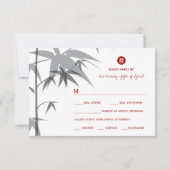 Cartons Réponse Oriental Asiatique Bambou Tree Simple Mariage chin (Dos)