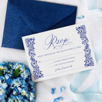 Ornat Grec Floral Motif Bleu Élégant Script