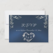Cartons Réponse Ornate Frame & Heart - Blue/Silver (Devant)