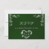 Cartons Réponse Ornate Frame & Heart - Emerald/Silver (Devant)