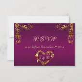 Cartons Réponse Ornate Frame & Heart - Purple/Gold (Devant)