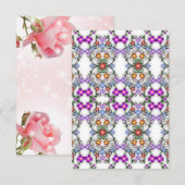 Cartons Réponse Ornement floral bébé fille et Rose (Devant / Derrière)