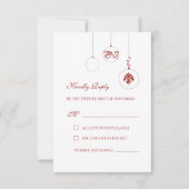 Cartons Réponse Ornements Bauble de Noël Mariage rouge d'hiver (Devant)