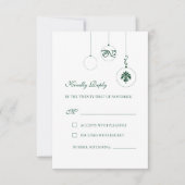 Cartons Réponse Ornements Bauble de Noël Mariage vert d'hiver (Devant)