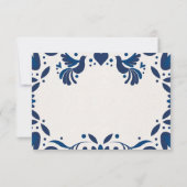 Cartons Réponse Otomi Blue Floral Elegant Fiesta Spanish Wedding (Dos)