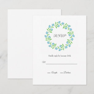 Cartons Réponse Oubliez-moi non aquarelle Floral Wreath