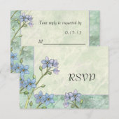 Cartons Réponse Oubliez-moi pas Fleurs Printemps Mariage Répondre  (Devant / Derrière)