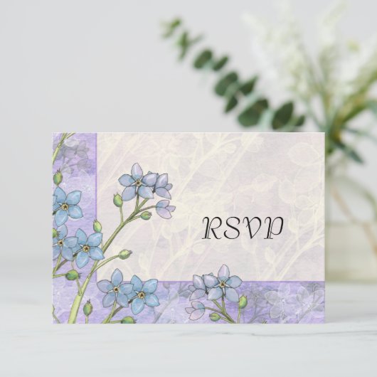 Cartons Réponse Oubliez-moi pas Fleurs Printemps Mariage Répondre  (Debout devant)