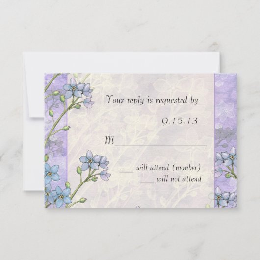 Cartons Réponse Oubliez-moi pas Fleurs Printemps Mariage Répondre  (Dos)