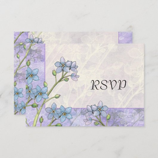 Cartons Réponse Oubliez-moi pas Fleurs Printemps Mariage Répondre  (Devant / Derrière)