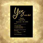 Cartons Réponse Oui Nous faisons élégant Mariage d'or noir