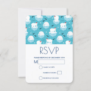 Cartons Réponse Ours polaires mignons en chapeau de Noël Design