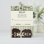 Cartons Réponse Ours rustiques de bois Pêche, Mariage de bouleaux (Debout devant)