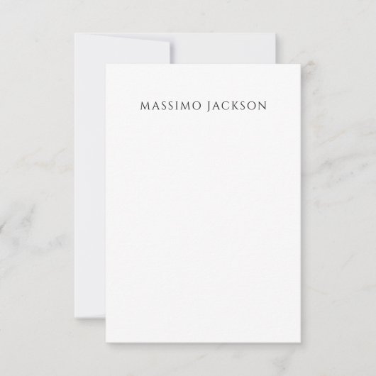 Cartons Réponse Own Name Calligraphy Chic Plain Simple Black White (Devant)